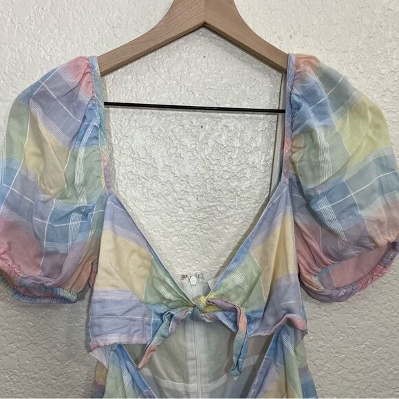 Lovers + Friends Corbin Mini Dress Open Stomach Bow Pastel Barbiecore Size S - Picture 6 of 15